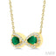 Pear Shape Gemstone & Infinity Halo Diamond Pendant