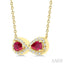 Pear Shape Gemstone & Infinity Halo Diamond Pendant