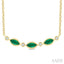 Marquise Shape Gemstone & Diamond Fashion Necklace