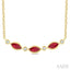 Marquise Shape Gemstone & Diamond Fashion Necklace