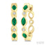Marquise Shape Bezel Gemstone & Diamond Fashion Hoop Earrings