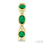 Oval Shape Bezel Gemstone & Diamond Fashion Hoop Earrings