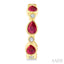 Pear Shape Bezel Gemstone & Diamond Fashion Hoop Earrings