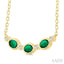 Oval Shape Bezel Gemstone & Diamond Fashion Necklace