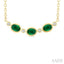 Oval Shape Bezel Gemstone & Diamond Fashion Necklace
