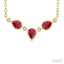 Pear Shape Bezel Gemstone & Diamond Fashion Necklace