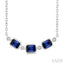 Emerald Shape Bezel Gemstone & Diamond Fashion Necklace