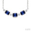 Emerald Shape Bezel Gemstone & Diamond Fashion Necklace