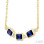 Emerald Shape Bezel Gemstone & Diamond Fashion Necklace