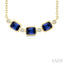 Emerald Shape Bezel Gemstone & Diamond Fashion Necklace