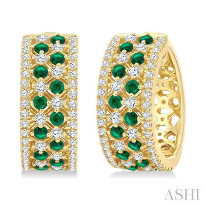 Gemstone & Diamond Hoop Earrings