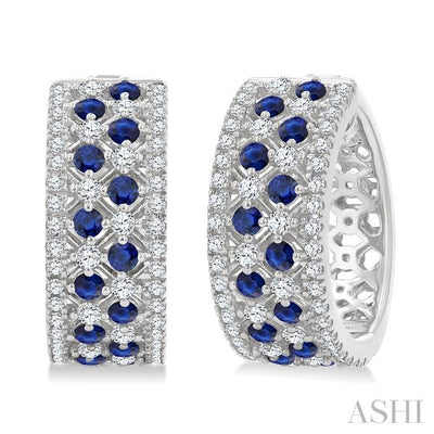 Gemstone & Diamond Hoop Earrings