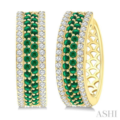 Gemstone & Diamond Hoop Earrings