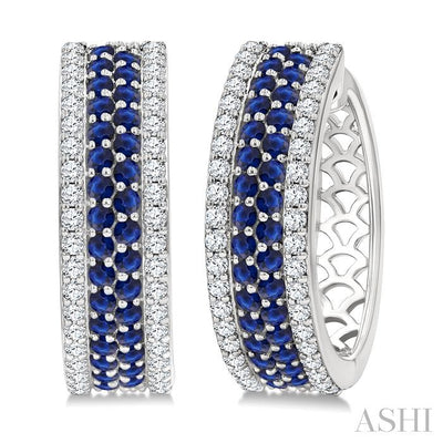 Gemstone & Diamond Hoop Earrings