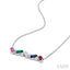 Emerald Shape Gemstone Bar Necklace