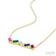 Emerald Shape Gemstone Bar Necklace