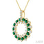 Circle Gemstone & Diamond Pendant