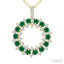 Circle Gemstone & Diamond Pendant
