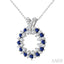 Circle Gemstone & Diamond Pendant