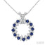 Circle Gemstone & Diamond Pendant