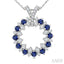 Circle Gemstone & Diamond Pendant