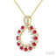 Circle Gemstone & Diamond Pendant