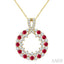 Circle Gemstone & Diamond Pendant