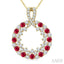 Circle Gemstone & Diamond Pendant