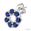 Floral Circle Gemstone Fashion Earrings