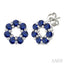 Floral Circle Gemstone Fashion Earrings