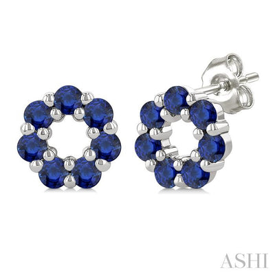 Floral Circle Gemstone Fashion Earrings
