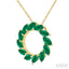 Marquise Shape Circle Gemstone Fashion Pendant