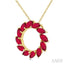Marquise Shape Circle Gemstone Fashion Pendant