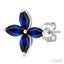Marquise Shape Gemstone Floral Earrings