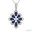 Floral Pear Shape Gemstone & Diamond Pendant