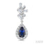 Pear Shape Gemstone & Halo Scatter Diamond Earrings