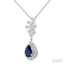 Pear Shape Gemstone & Halo Scatter Diamond Pendant