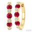 Alternate Gemstone & Diamond Hoop Earrings