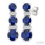 Round Shape Gemstone & Diamond Earrings