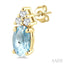 Oval Shape Gemstone & Diamond Earrings