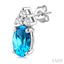 Oval Shape Gemstone & Diamond Earrings