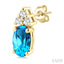 Oval Shape Gemstone & Diamond Earrings