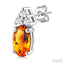 Oval Shape Gemstone & Diamond Earrings