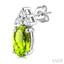 Oval Shape Gemstone & Diamond Earrings