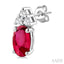 Oval Shape Gemstone & Diamond Earrings