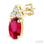 Oval Shape Gemstone & Diamond Earrings