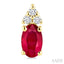 Oval Shape Gemstone & Diamond Earrings