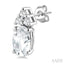 Oval Shape Gemstone & Diamond Earrings