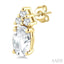 Oval Shape Gemstone & Diamond Earrings