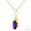 Oval Shape Gemstone & Diamond Pendant